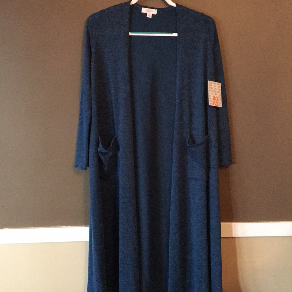 NWT XS Sarah Duster- knit medium blue